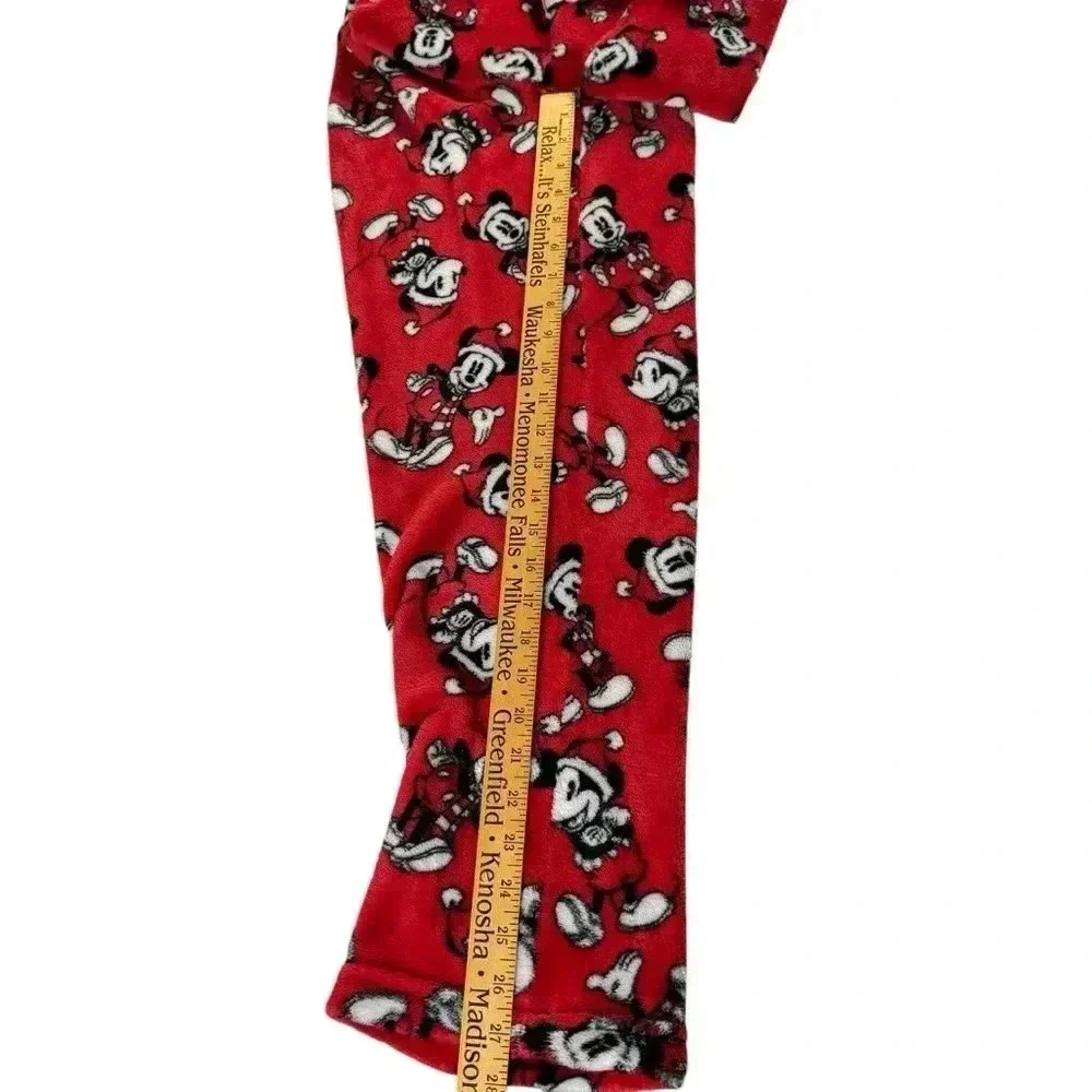 Disney Mickey Mouse Plush Fleece Pajama Pants Bottoms Christmas Holiday Size S - Picture 11 of 12